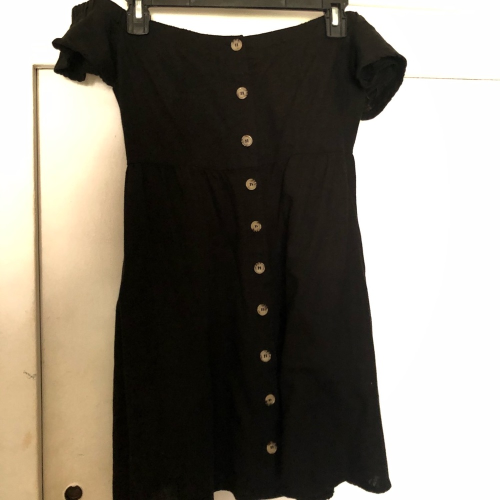 Off the shoulder black dress